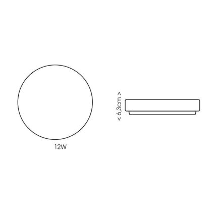 LED Плафон за баня LIRA LED/12W/230V 4000K Ø 24 см IP44
