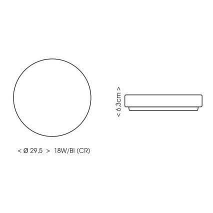 LED Плафон за баня LIRA LED/18W/230V 4000K Ø 29,5 cm IP44 черен