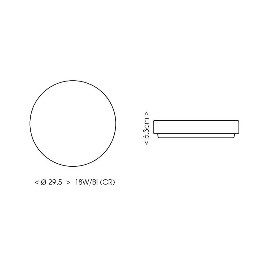LED Плафон за баня LIRA LED/18W/230V 4000K Ø 29,5 cm IP44 черен