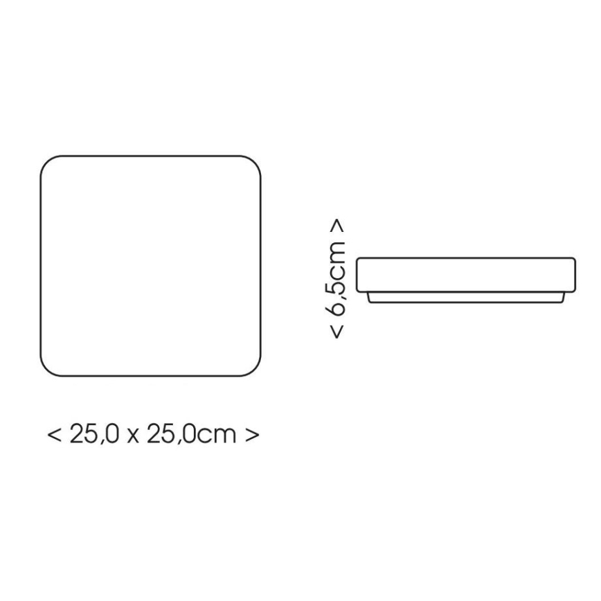 LED Плафон за баня LUKY LED/12W/230V 4000K 25x25 cm IP44 бял