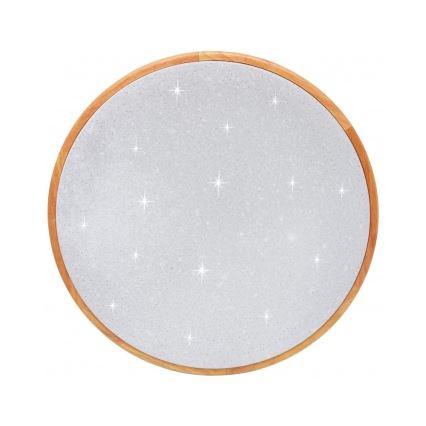 LED Димируем плафон LENA LED/60W/230V 3000-6500K дъб + дистанционно управление
