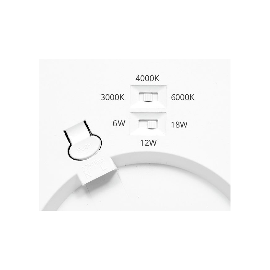 LED Димируем панел LEXA LED/6/12/18W/230V 3000/4000/6000K Ø 22,5 см черен