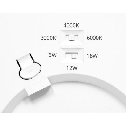 LED Димируема лампа за вграждане със сензор LEXA LED/6/12/18W/230V 3000/4000/6000K Ø 22,5 см бял