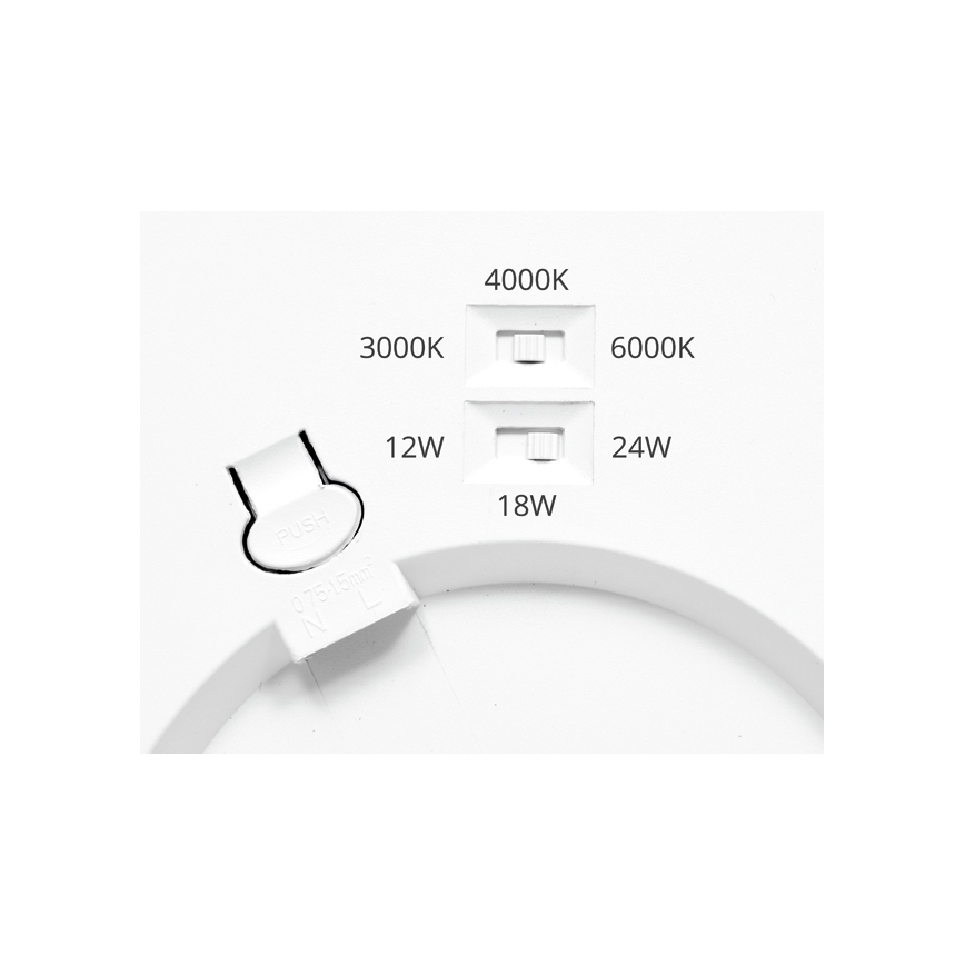 LED Димируем панел LEXA LED/12/18/24W/230V 3000/4000/6000K Ø 30 см черен