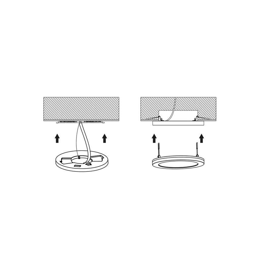 LED Димируем панел LEXA LED/12/18/24W/230V 3000/4000/6000K Ø 30 см черен