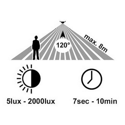 LED Екстериорен аплик със сензор RITA LED/12W/230V 4000K IP65