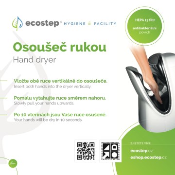 EcoStep 100001 - Информационна табела за сушач за ръце R1.1 CZ/ENG
