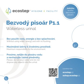 EcoStep 100002 - Информационна табела за безводен писоар P1.1 CZ/ENG