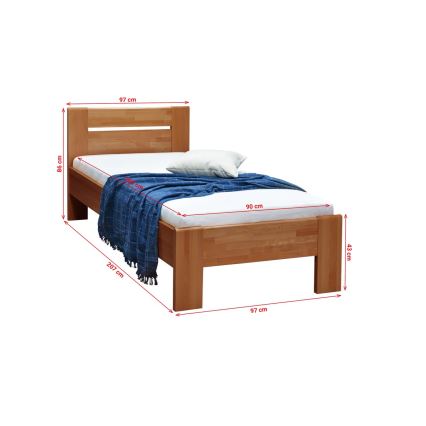 Единично легло AMBER 90x200 см орех