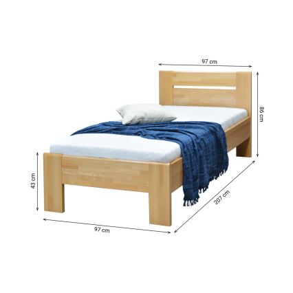 Единично легло от масив AMBER 90x200 см бук