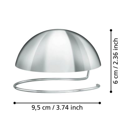 Eglo 11907 - Декоративна сферична капачка за крушка G95 лъскав хром