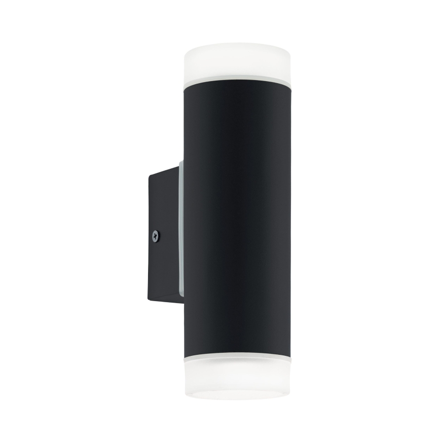Eglo 13709 - LED външно стенно осветително тяло RIGA 2xGU10/4,6W/230V IP44 черно