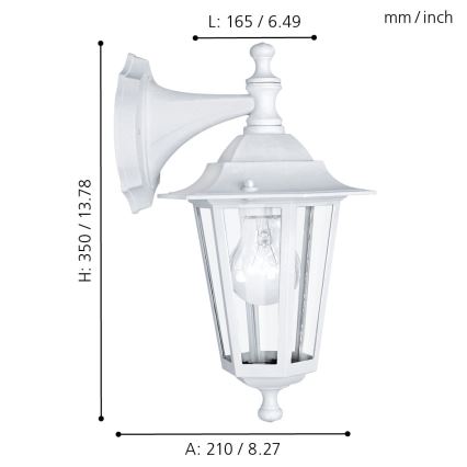 EGLO  - Екстериорен аплик 1xE27/60W/230V IP44 бял