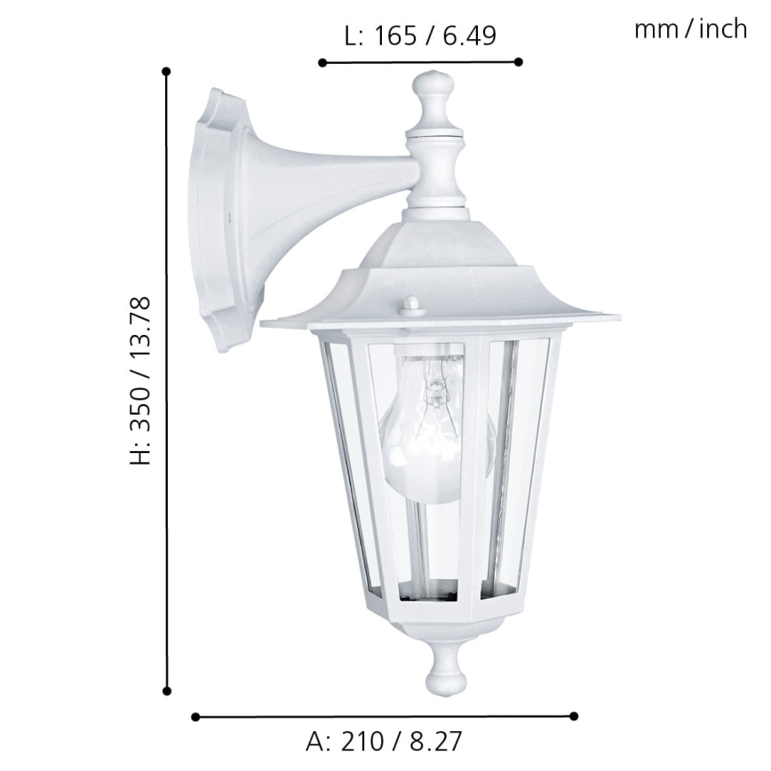 EGLO  - Екстериорен аплик 1xE27/60W/230V IP44 бял