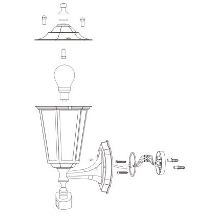 Eglo - Екстериорна лампа на сензор 1xE27/60W/230V