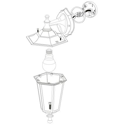 Eglo - Екстериорна Стенна лампа 1xE27/60W черна