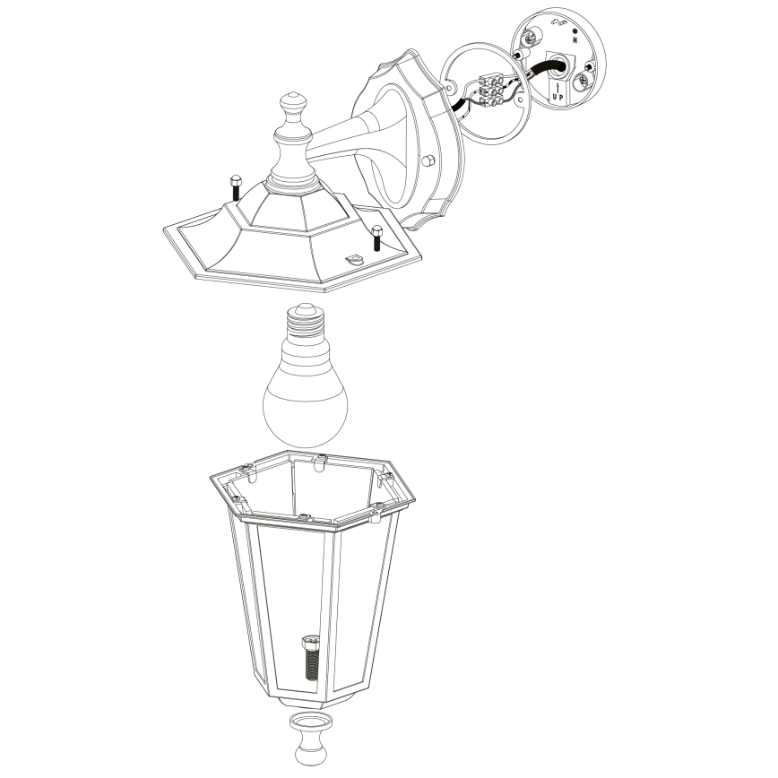 Eglo - Екстериорна Стенна лампа 1xE27/60W черна