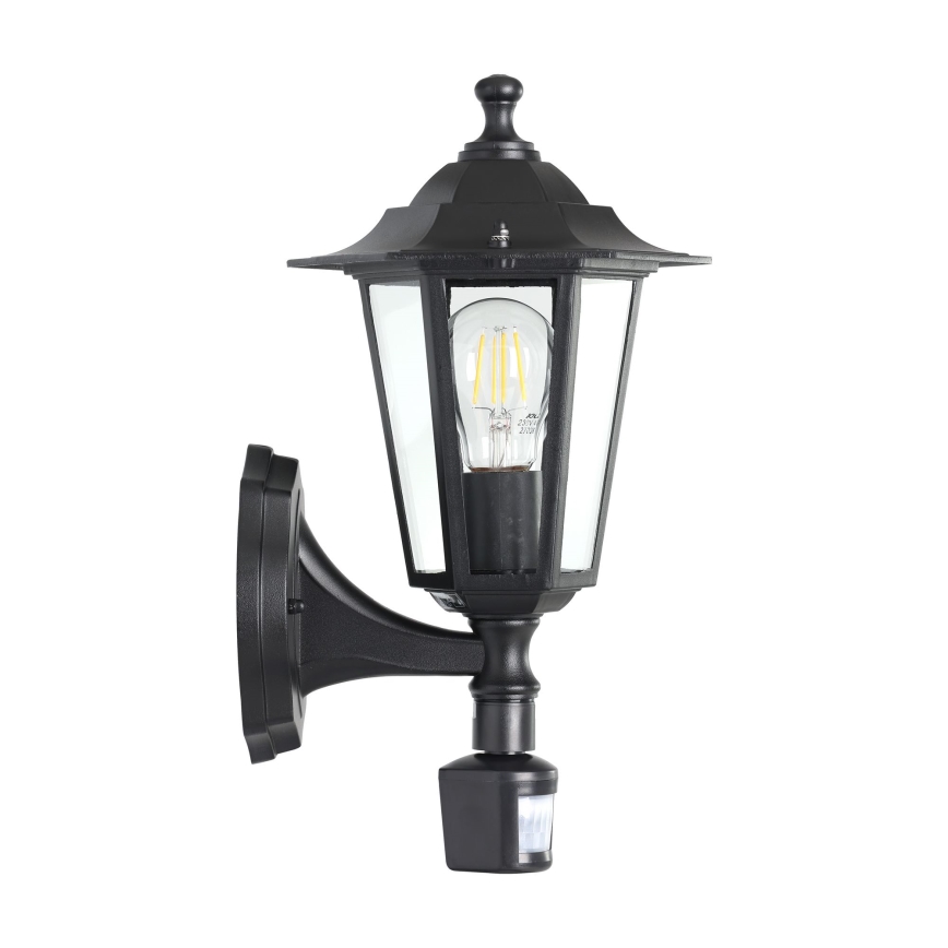 EGLO - Екстериорен аплик със сензор 1xE27/60W черен