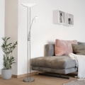 Eglo 25869 - Димируема подова лампа BAYA 1xR7s/230W/230V + 1xG9/33W матов хром