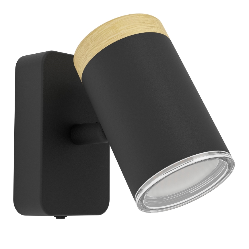 Eglo - стенен точков аплик за баня 1xGU10/3W/230V IP44 черно/бежово