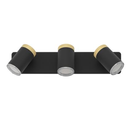 Eglo - Точково осветително тяло за баня 3xGU10/3W/230V IP44 черно/бежово