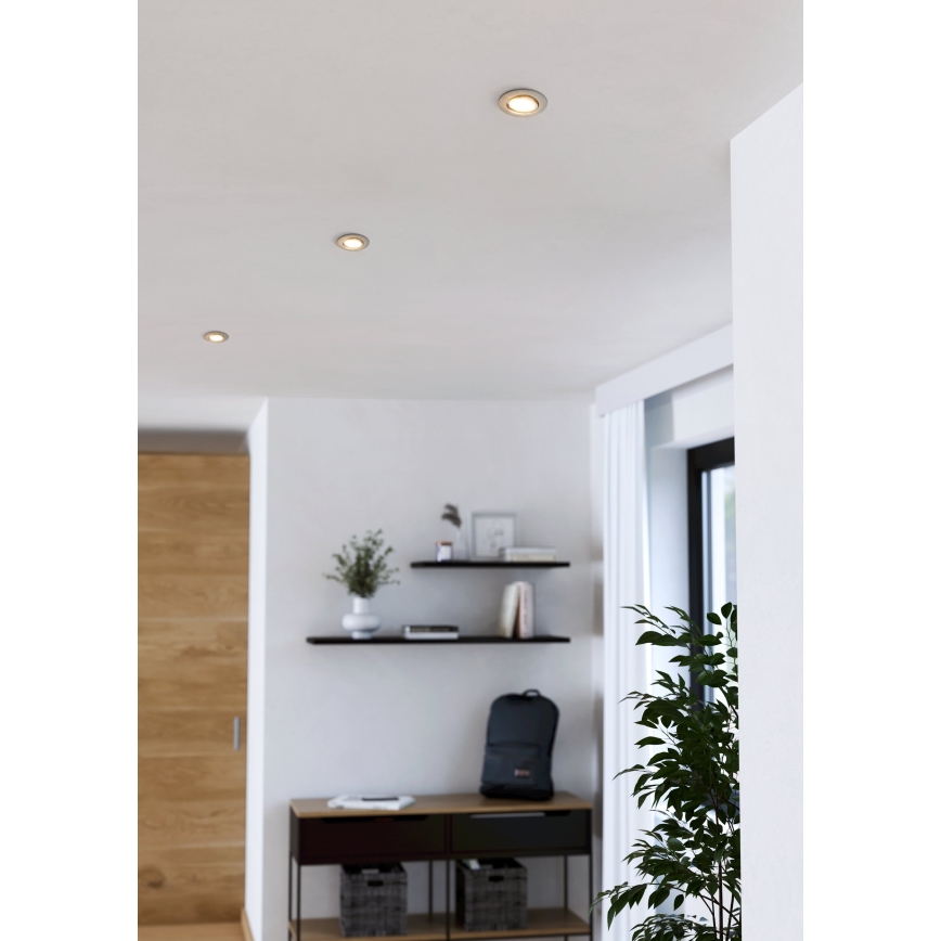 Eglo - Комплект 3x LED вградени осветителни тела LED/4,9W/230V 2700/4000/6500K Ø 9 см матов хром