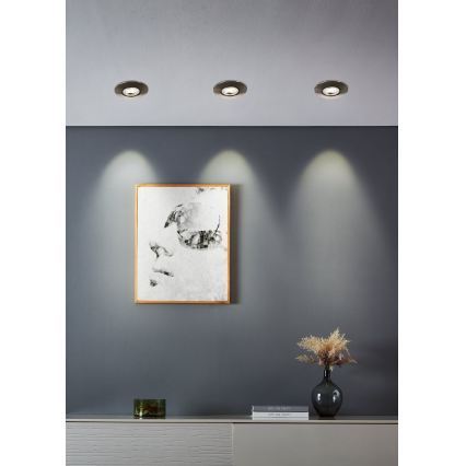 Eglo - Комплект от 5 вградени таванни LED осветителни тела LED/4,9W/230V 2700/4000/6500K, диаметър 9 см, матов хром