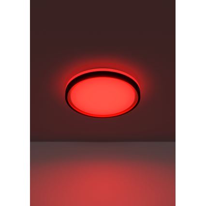 Eglo 300684 - LED RGBW димируем таванен плафон MALERAMARA-Z LED/14W/230V 2700-6500K Ø 35,7 см черно/златисто + дистанционно управление
