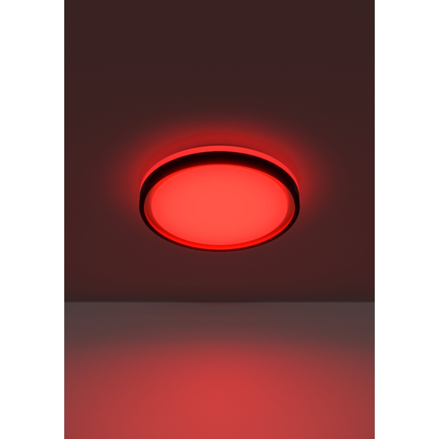 Eglo 300684 - LED RGBW димируем таванен плафон MALERAMARA-Z LED/14W/230V 2700-6500K Ø 35,7 см черно/златисто + дистанционно управление