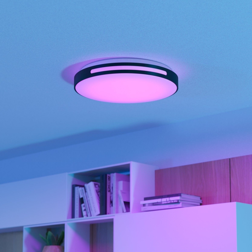 Eglo 300687 - LED RGBW димируемо таванно осветително тяло MONTEGRANARO-Z LED/18,5W/230V 2700-6500K Ø 39,4 см черно + дистанционно управление