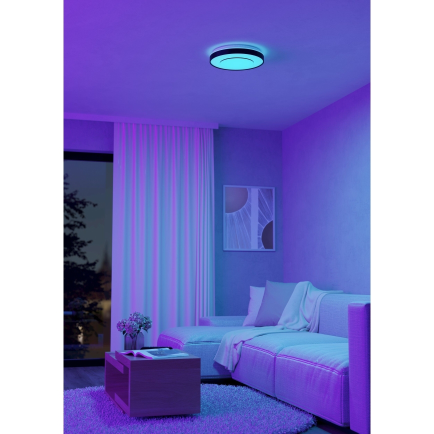 Eglo 300688 - LED RGBW димируемо таванно осветително тяло MONTERIGGIONI-Z LED/18,5W/230V 2700-6500K диаметър 38,4 см черно + дистанционно управление