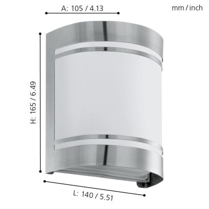 Eglo - Екстериорна Стенна лампа 1xE27/40W IP44