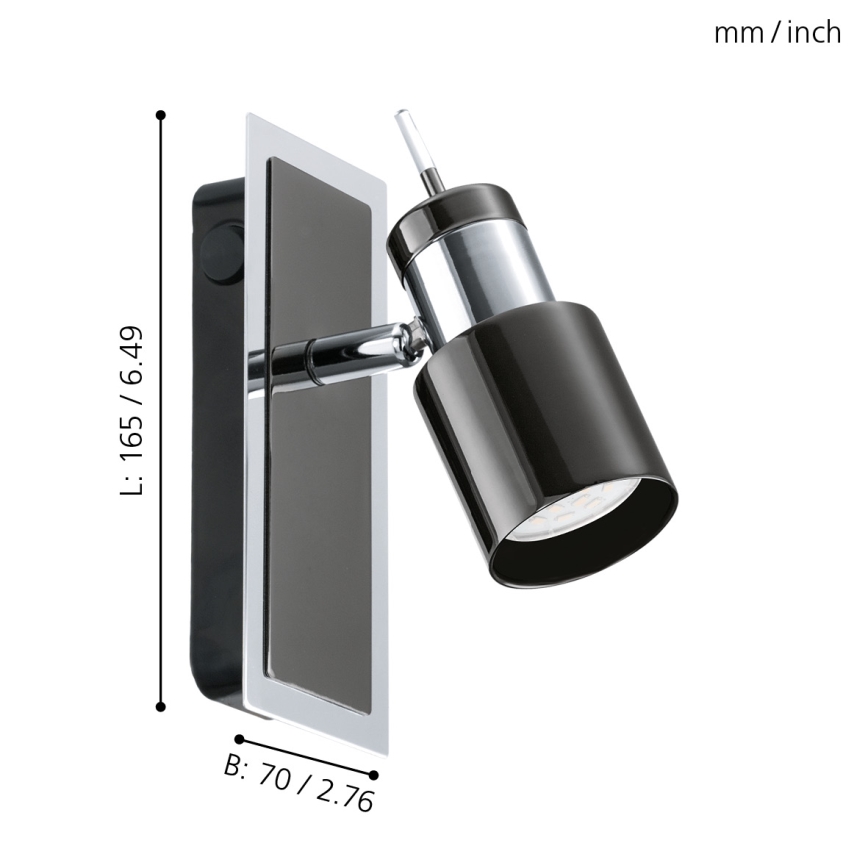 Eglo - LED Точково осветително тяло 1xGU10/5W/230V черен