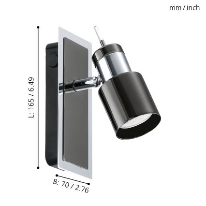 Eglo - LED Точково осветително тяло 1xGU10/5W/230V черен