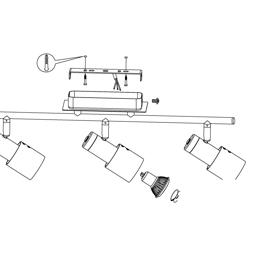 Eglo - LED Точково осветително тяло 3xGU10/5W/230V