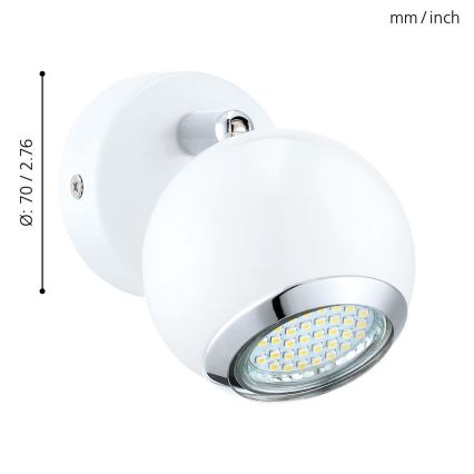 Eglo - LED Точково осветително тяло 1xGU10/3W LED