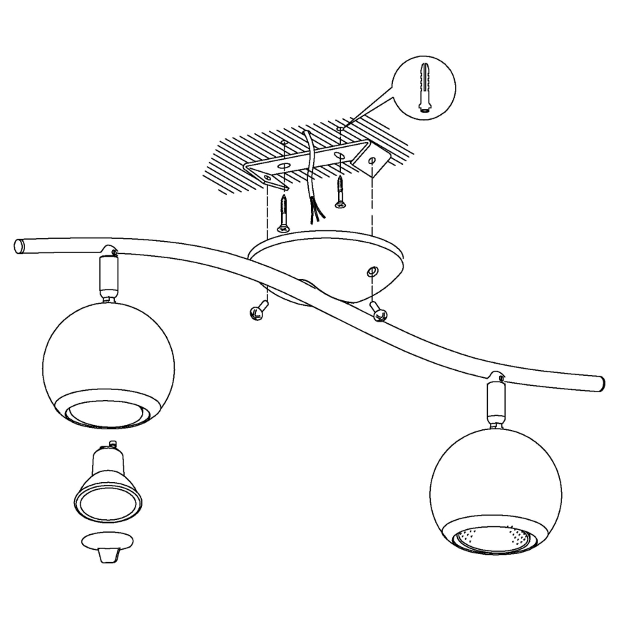 Eglo - LED Точково осветително тяло 2xGU10/3W LED