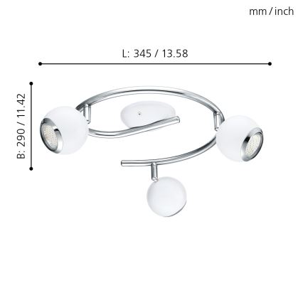 Eglo - LED Точково осветително тяло 3xGU10/3W LED