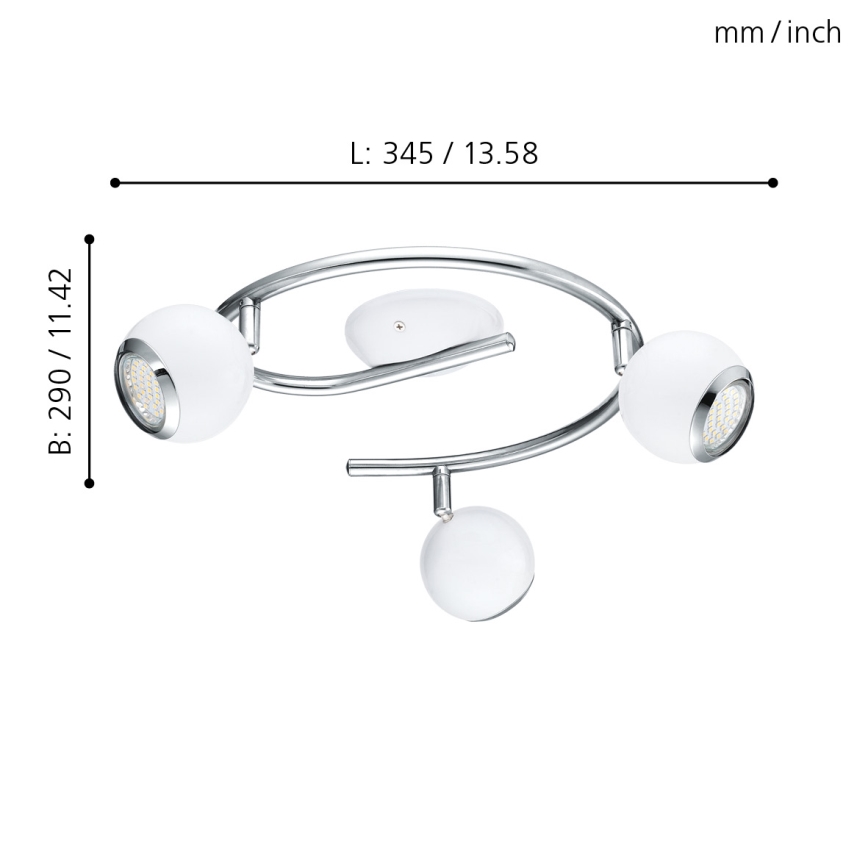Eglo - LED Точково осветително тяло 3xGU10/3W LED