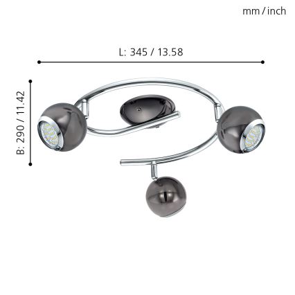 Eglo - LED Точково осветително тяло 3xGU10/3W LED