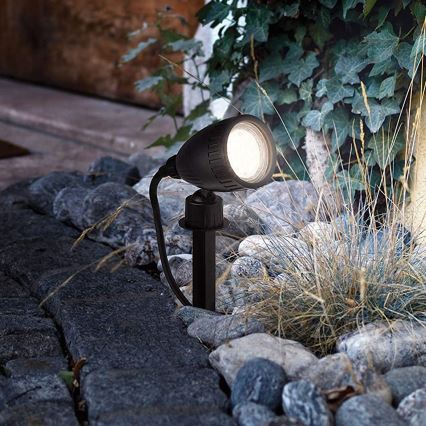 Eglo 31028 - Комплект от 3 външни LED лампи RGBW NEMA-C, 1xGU10/5W/230V, 2700-6500K, IP44, черни, с дистанционно управление