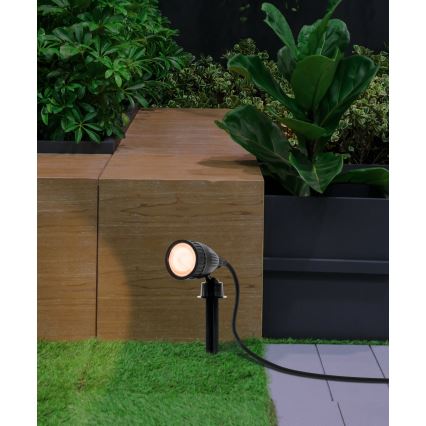 Eglo 31028 - Комплект от 3 външни LED лампи RGBW NEMA-C, 1xGU10/5W/230V, 2700-6500K, IP44, черни, с дистанционно управление