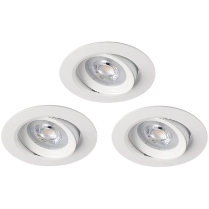 Eglo 31162 - КОМПЛЕКТ от 3 димируеми вградени таванни осветителни тела SARTIANO LED/3,5W/230V IP23 бели