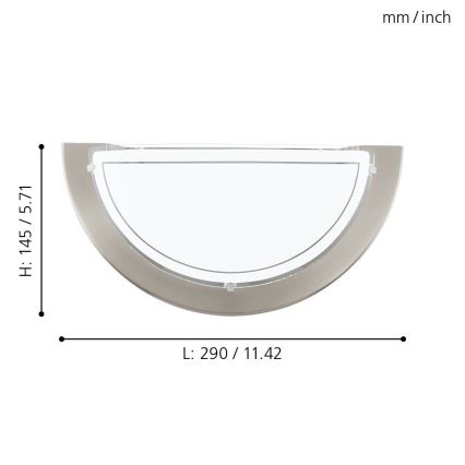 Eglo 31437 - Стенно осветително тяло 1xE27/60W/230V матов хром