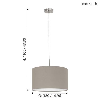 Eglo - Полилей на верижка 1xE27/60W/230V