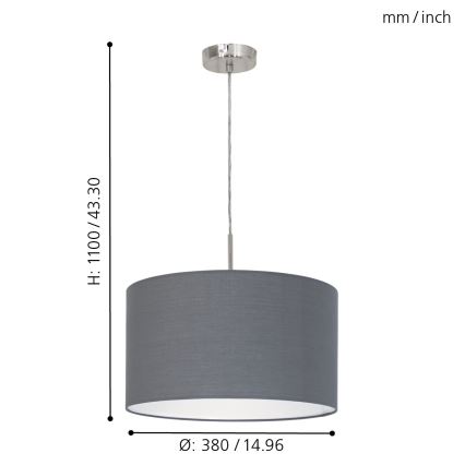 Eglo - Полилей на верижка 1xE27/60W/230V