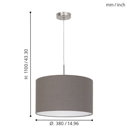 Eglo - Полилей на верижка E27/60W/230V