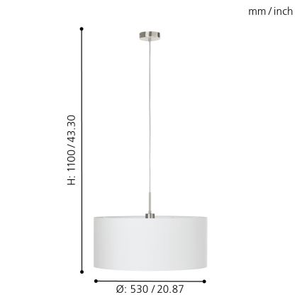 Eglo - Полилей на верижка 1xE27/60W/230V