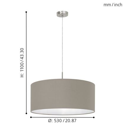 Eglo - Полилей на верижка 1xE27/60W/230V
