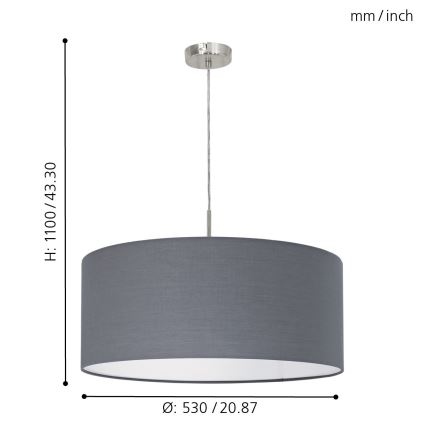 Eglo - Полилей на верижка 1xE27/60W/230V